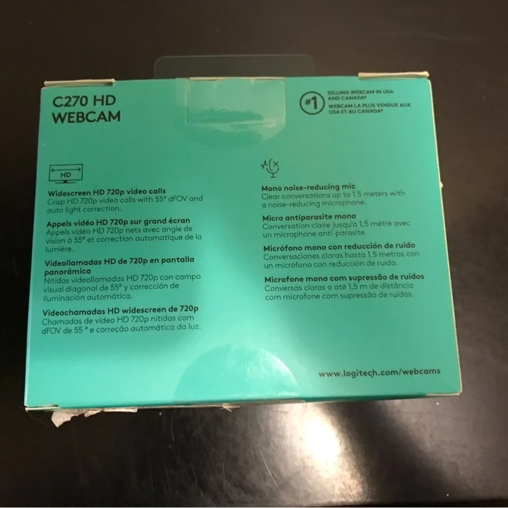 Logitech C270 HD Webcam. HD video calls. New in sealed box.